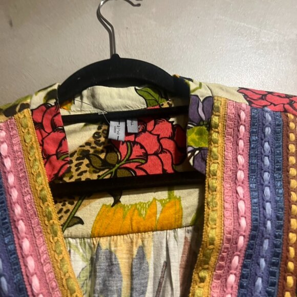 Anthropologie Blnk Stephanie Embroidered Top Floral Small S NEW - Picture 2 of 3